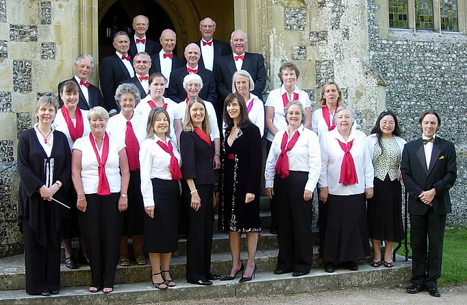 The choir on the steps of Northington Church